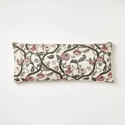 New - Oversized Woven Floral Lumbar Throw Pillow - Threshold designed with Studio McGee