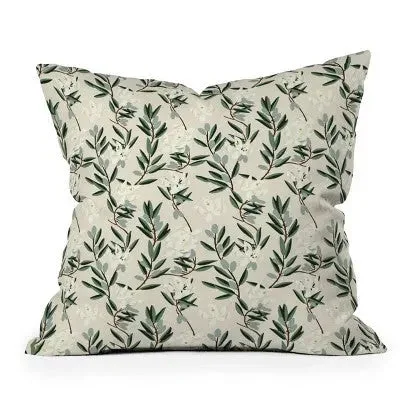 16" x 16" Holli Zollinger Bloom Outdoor Throw Pillow Olive Green - Deny Designs