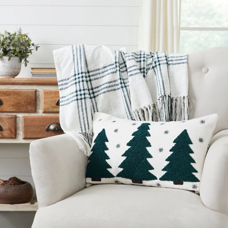 Pine Grove Embroidered Trees Pillow