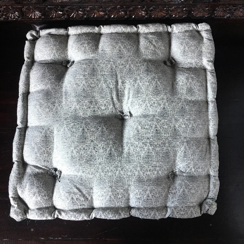 Gray Brocade floor sitting Cushion