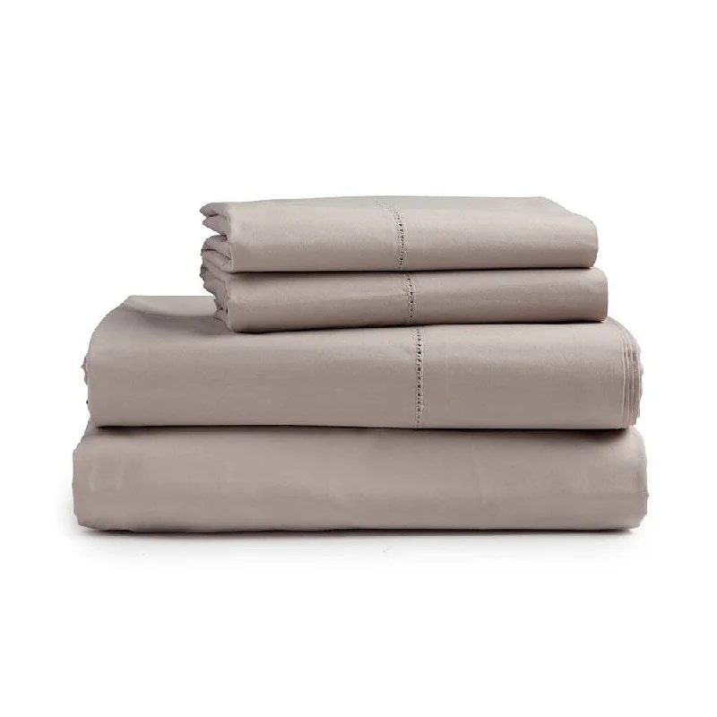 King Signature Cotton Percale Sheet Set - Light Taupe