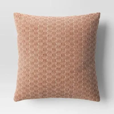 Oversized Textural Woven Square Throw Pillow Brown - Threshold