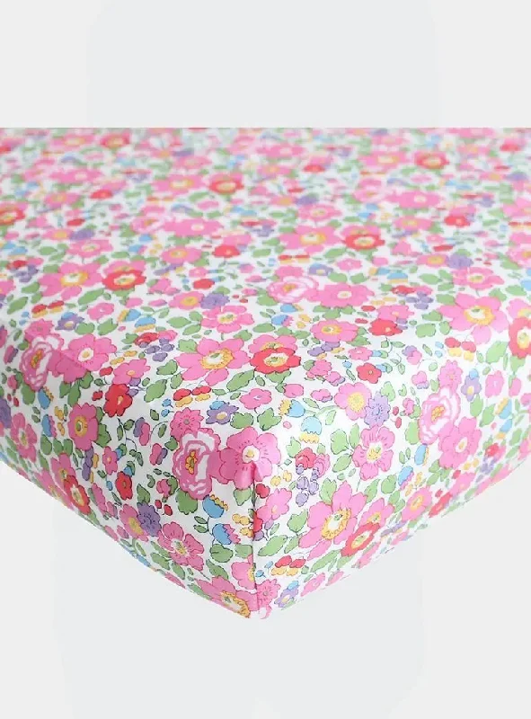 Fitted Sheet Made With Liberty Fabric BETSY ANN PINK