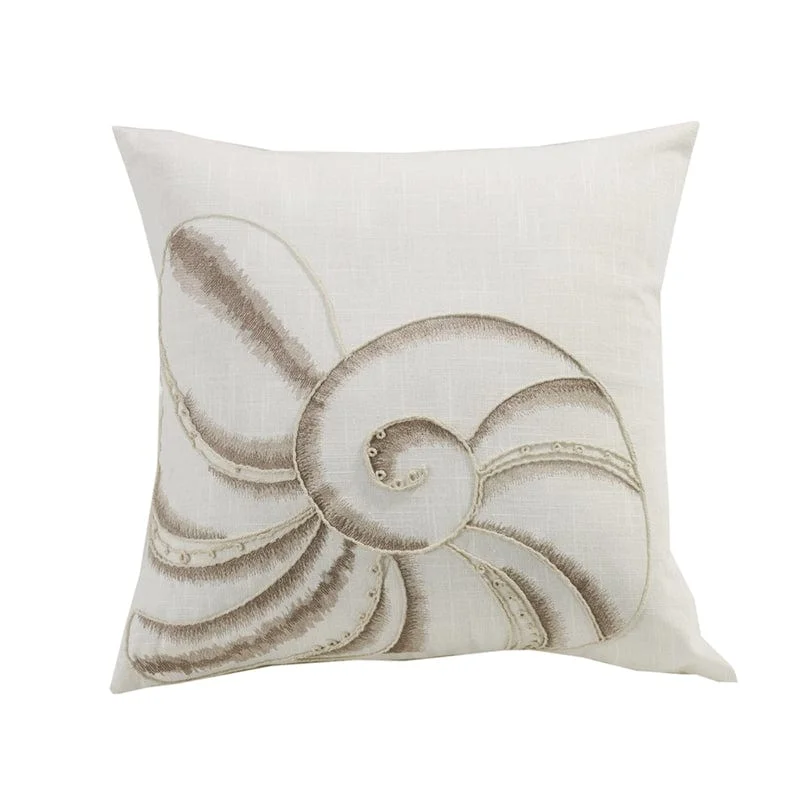 Newport Shell Embroidery Pillow