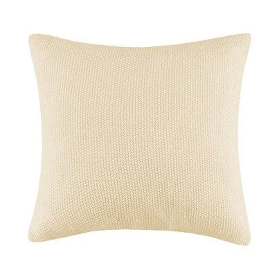 New - 26"x26" Oversized Bree Knit Square Throw Pillow Cover Ivory - Ink+Ivy