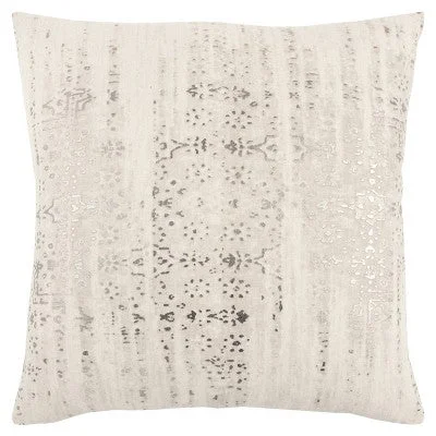 New - 20"x20" Oversize Geometric Poly Filled Square Throw Pillow White - Rizzy Home