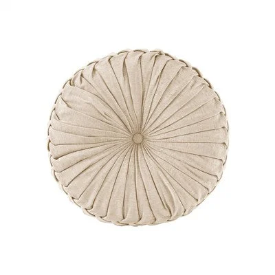 New - 22" Oversize Lorissa Poly Chenille Round Floor Pillow Ivory - Intelligent Design