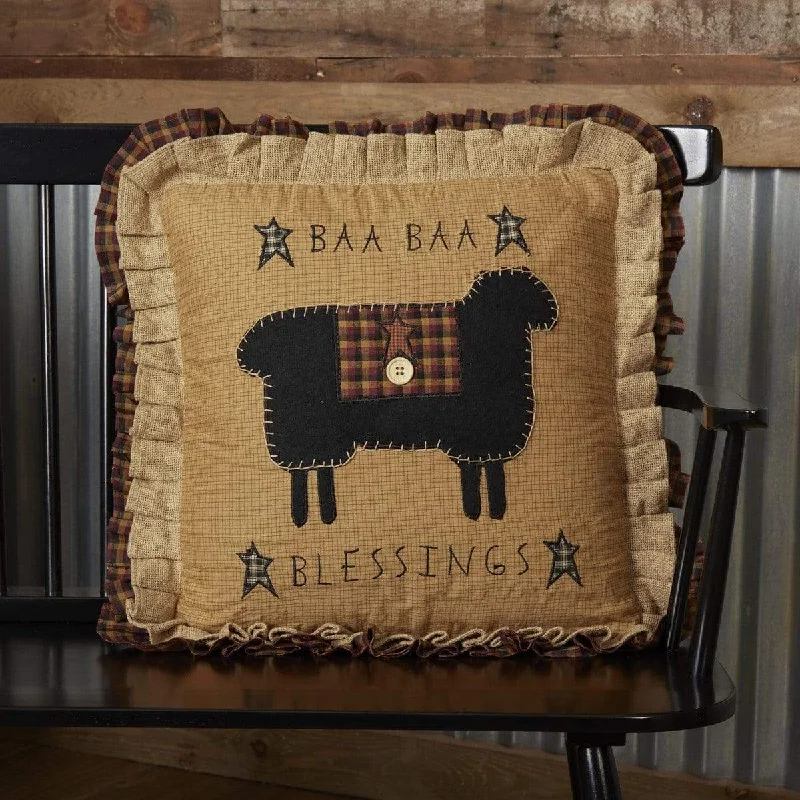 Heritage Farms Primitive Baa Baa Blessings Pillow