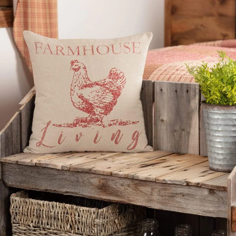 Sawyer Mill Red Farmhouse Living Pillow 18" x 18"