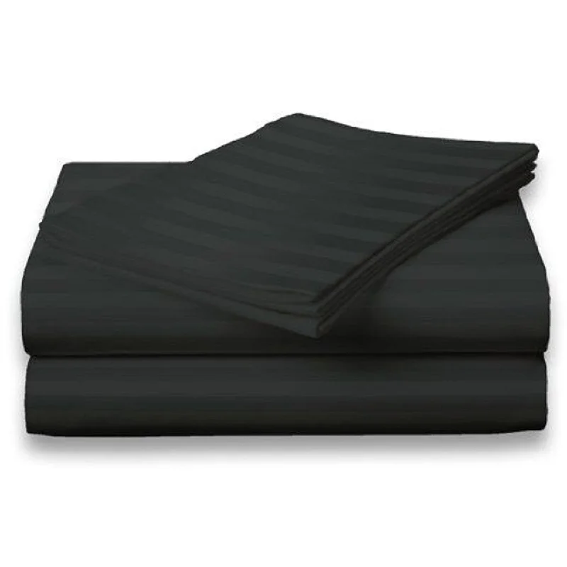 2 PACK Deluxe Hotel 400 Thread Count 100% Cotton Sateen Full Black