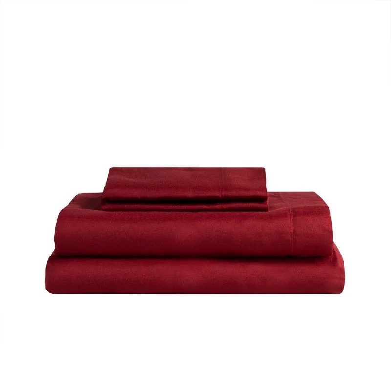 Soft & Cozy Brushed 3Pc 75Gsm Sheet Set Red Dahlia Twin