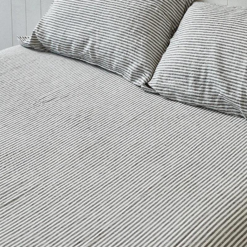 Coal Stripe Fitted Sheet