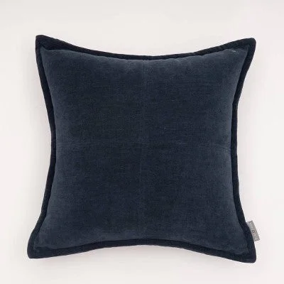 New - 18"x18" Lambent Chenille Square Throw Pillow Navy - Evergrace