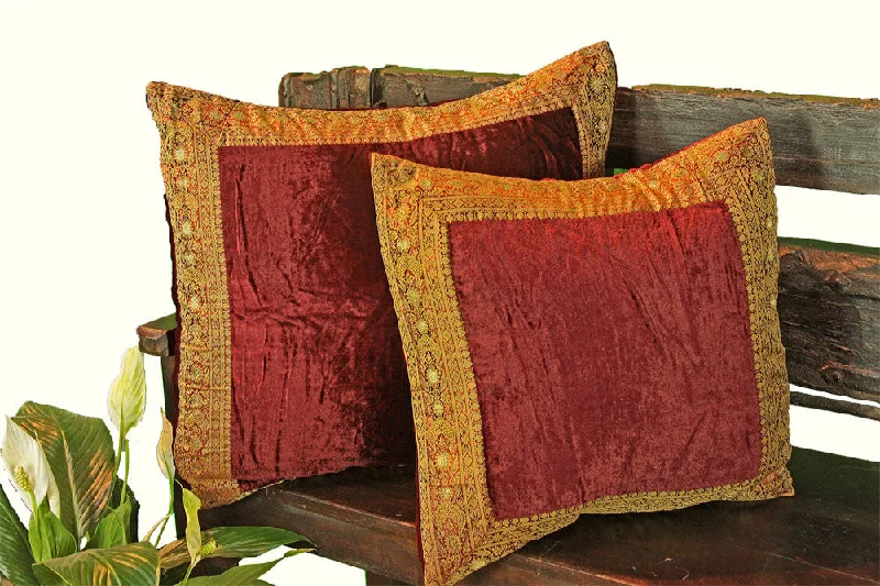 Burgundy Velvet Pillow Cover