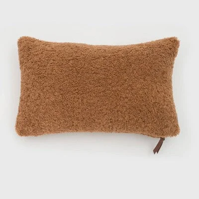 New - 12"x20" Oversize Teddy Faux Shearling Lux Lumbar Throw Pillow Ginger - Evergrace