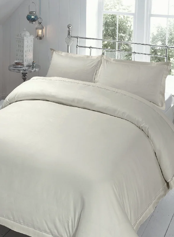 100% Cotton Sateen Baratta Stitch Oxford Duvet Cover Sets 220 Tc with Oxford Pillowcase(s)