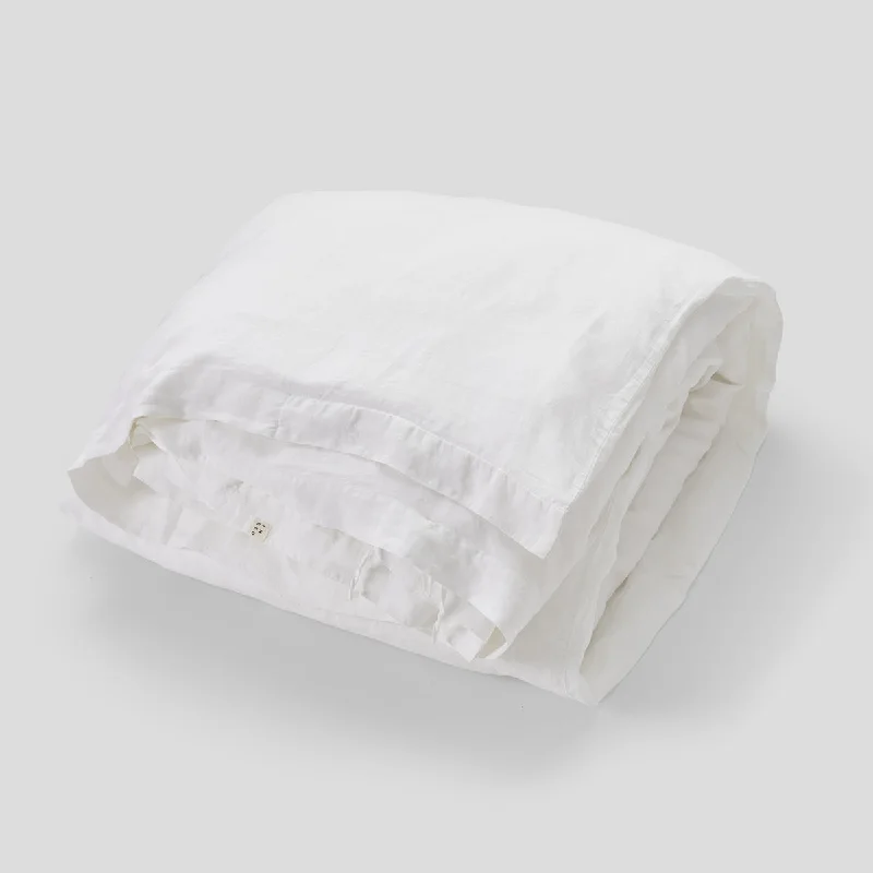 100% Linen Duvet Cover in White