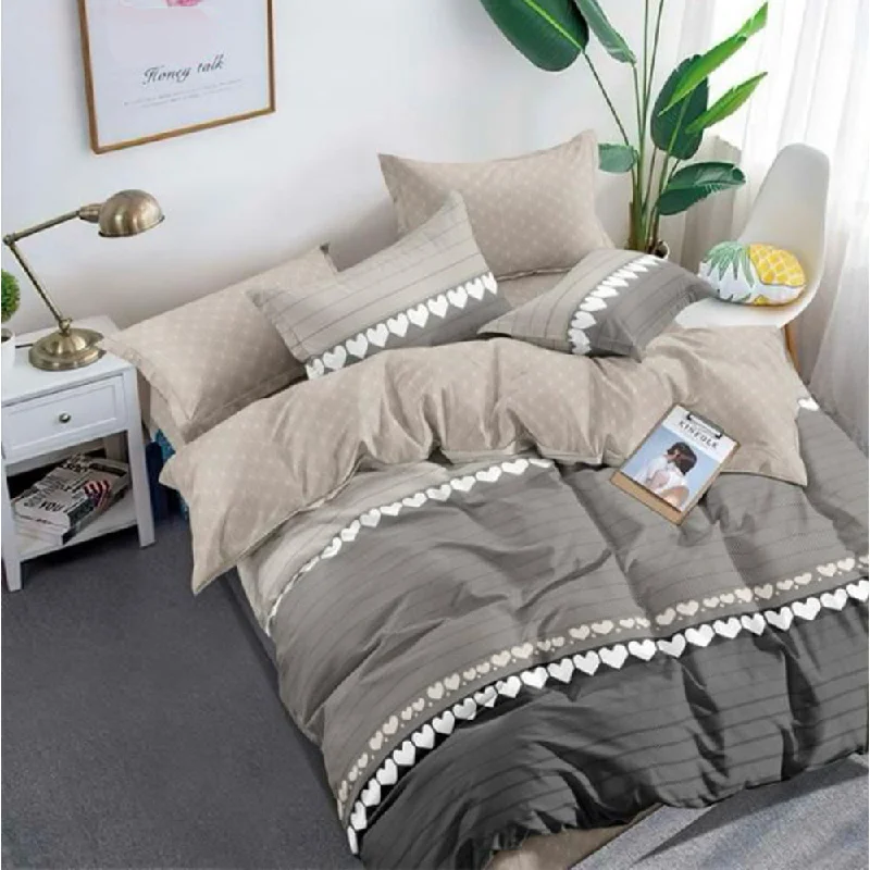 Premium Quality Super Soft King Size 6 pieces Duvet Cover Set 220x240cm Coffee