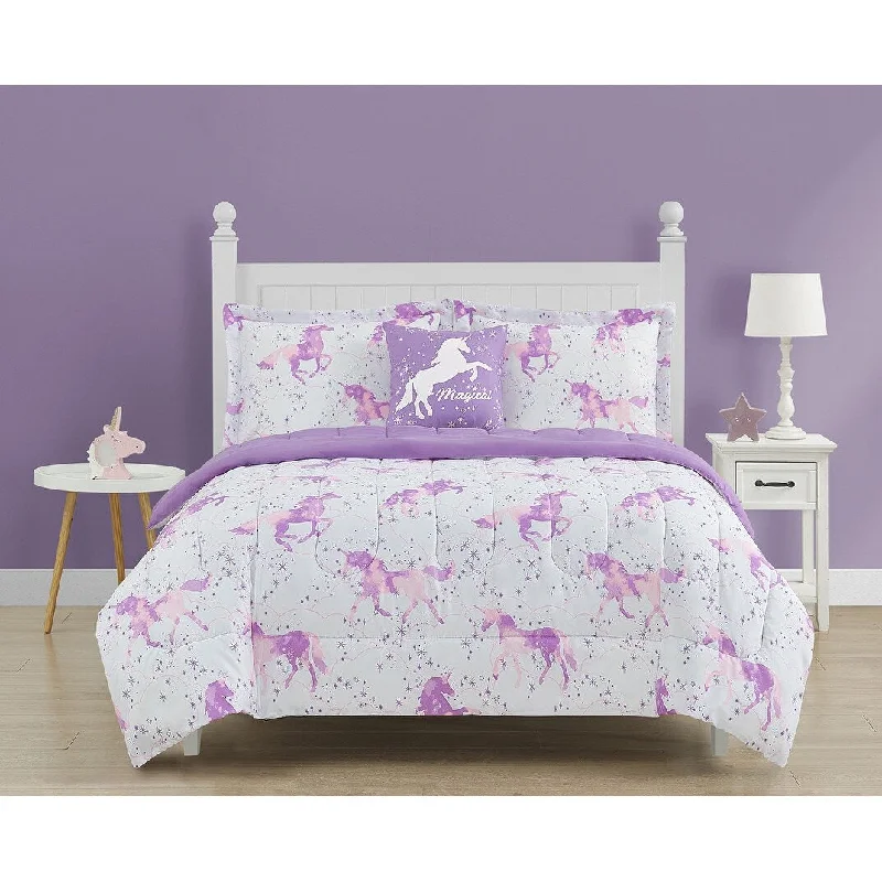 ALEX + BELLA Spellbound Purple/Pink Ultra Soft Microfiber Comforter Bedding Set