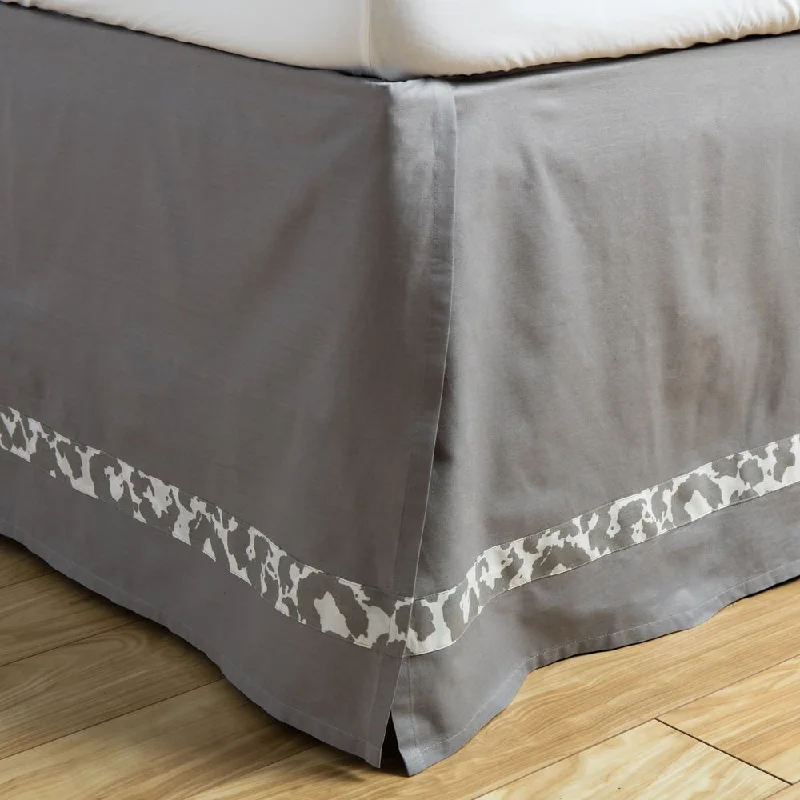 Andrew Charles Snow Leopard Collection Grey Cotton Bed Skirt