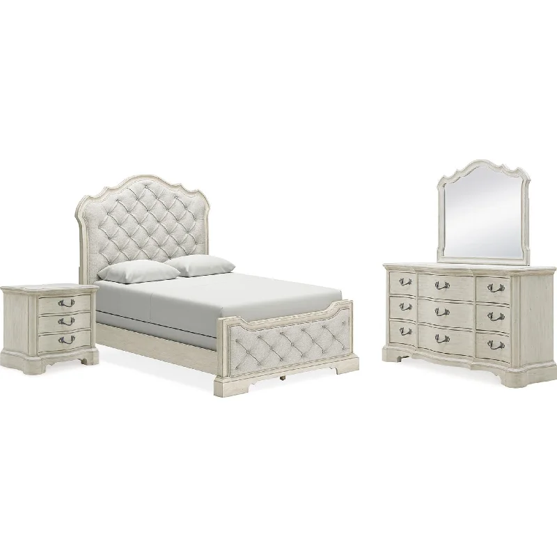 Arlendyne 6 Piece Queen Panel Bedroom - Antique White