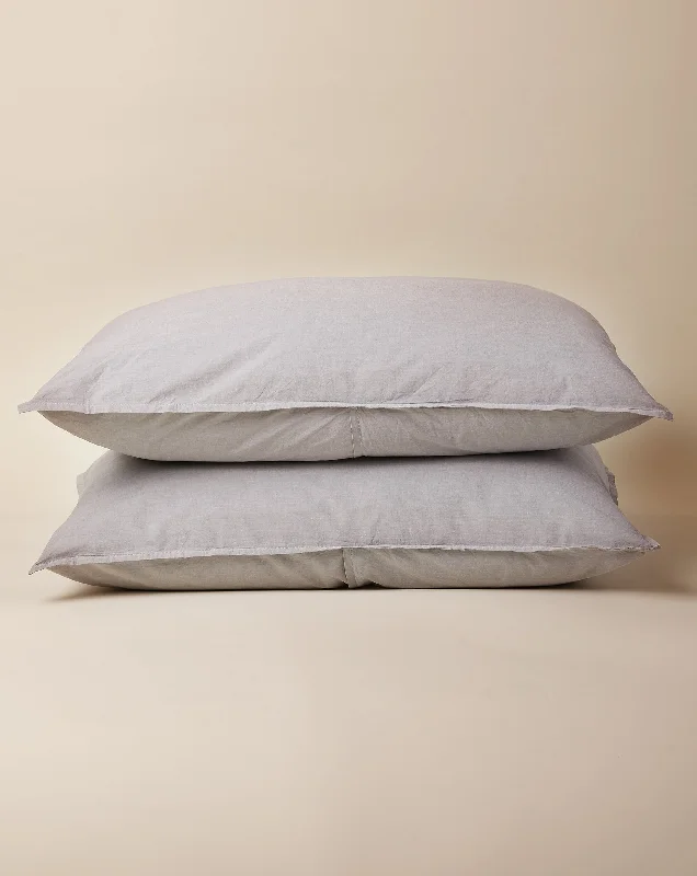 Ash Grey Chambray Pillowcase Set