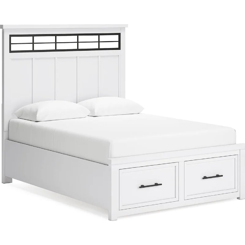 Ashbryn Queen Storage Bed - White/Natural