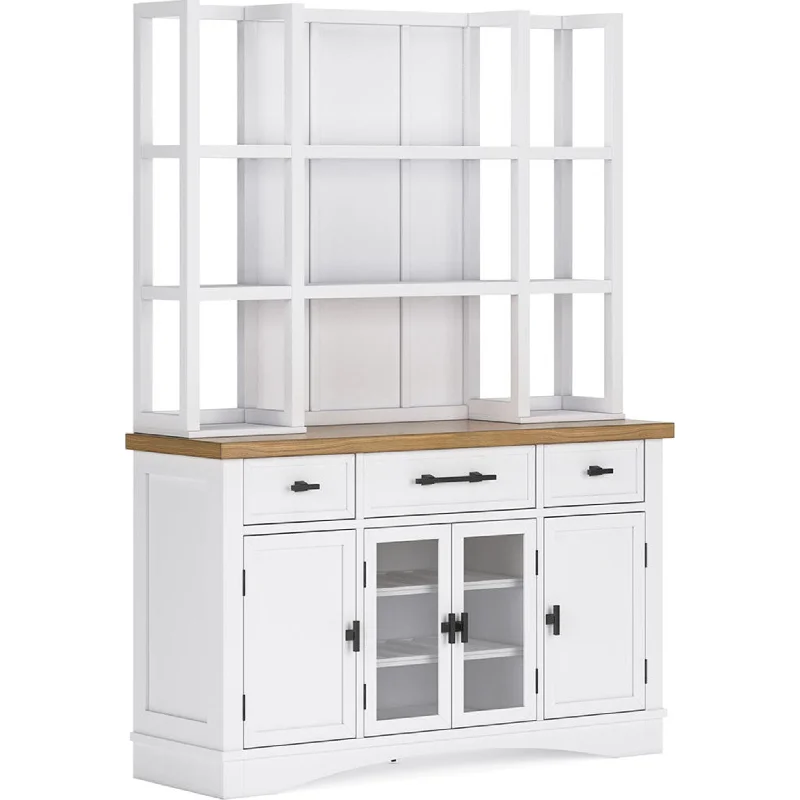 Ashbryn Server & Hutch - White/Natural - (D844D3)