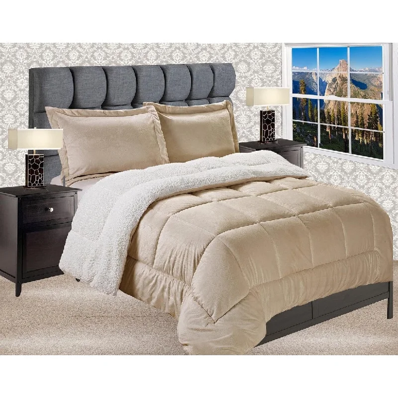 Backing Reversible Down Alternative Micro-Suede 3-Piece Comforter Set