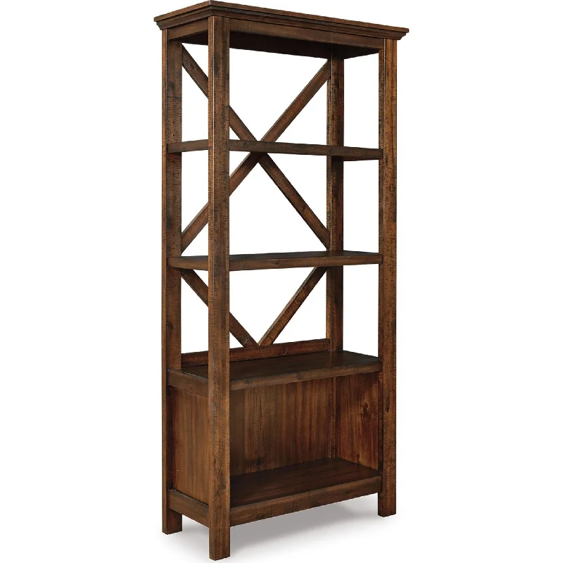 Baldridge Large Bookcase - Rustic Brown