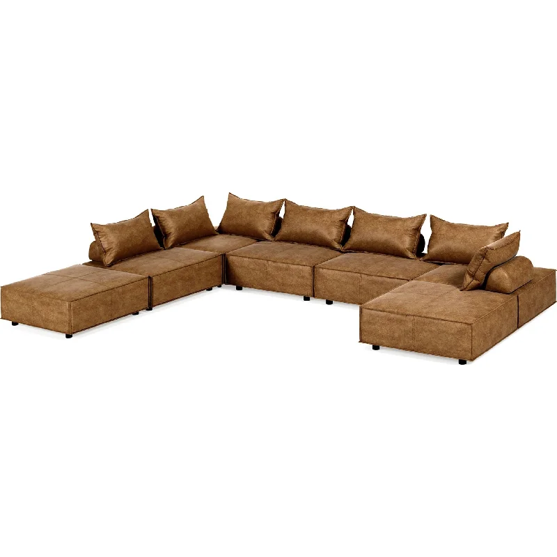 Bales 7 Piece Sectional - Brown