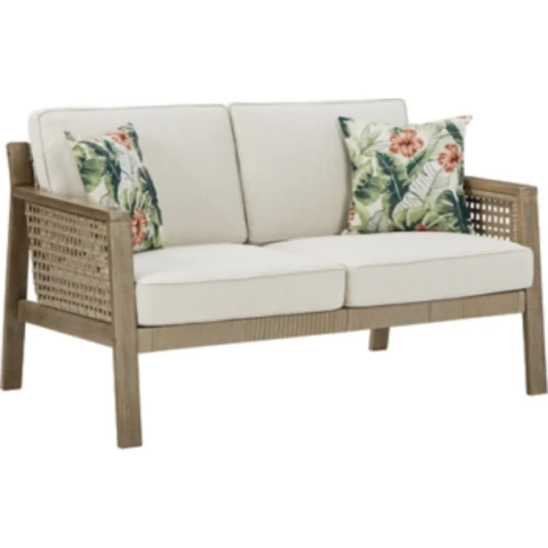 Barn Cove Outdoor Loveseat with Cushion - Brown