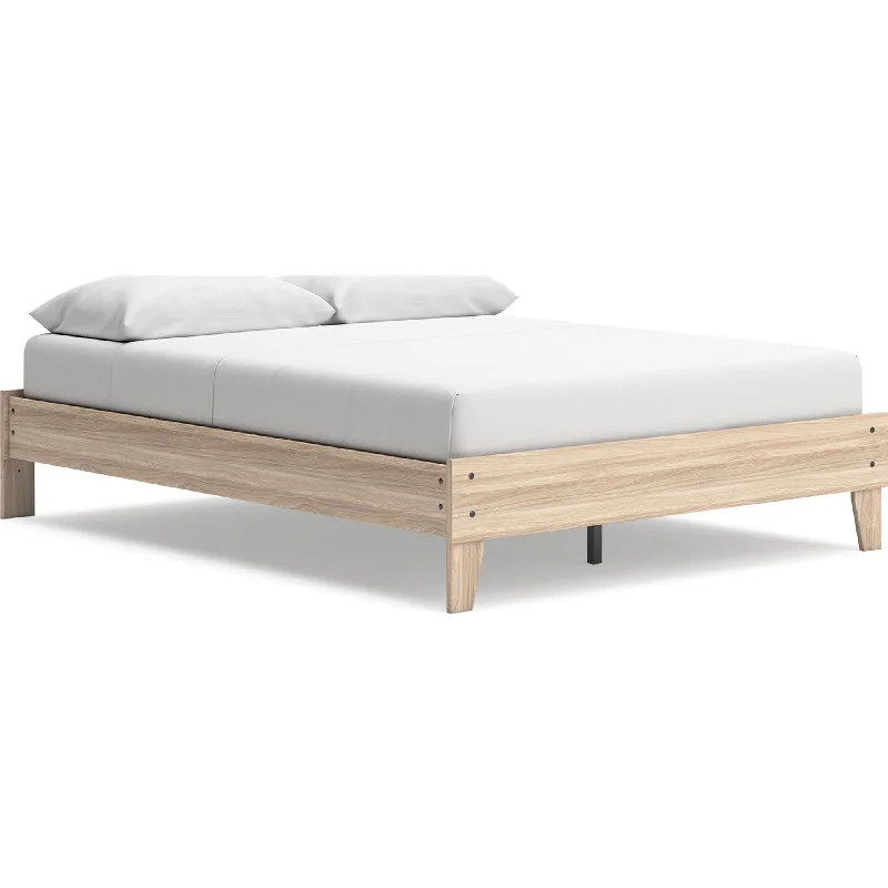 Battelle Queen Platform Bed - Tan