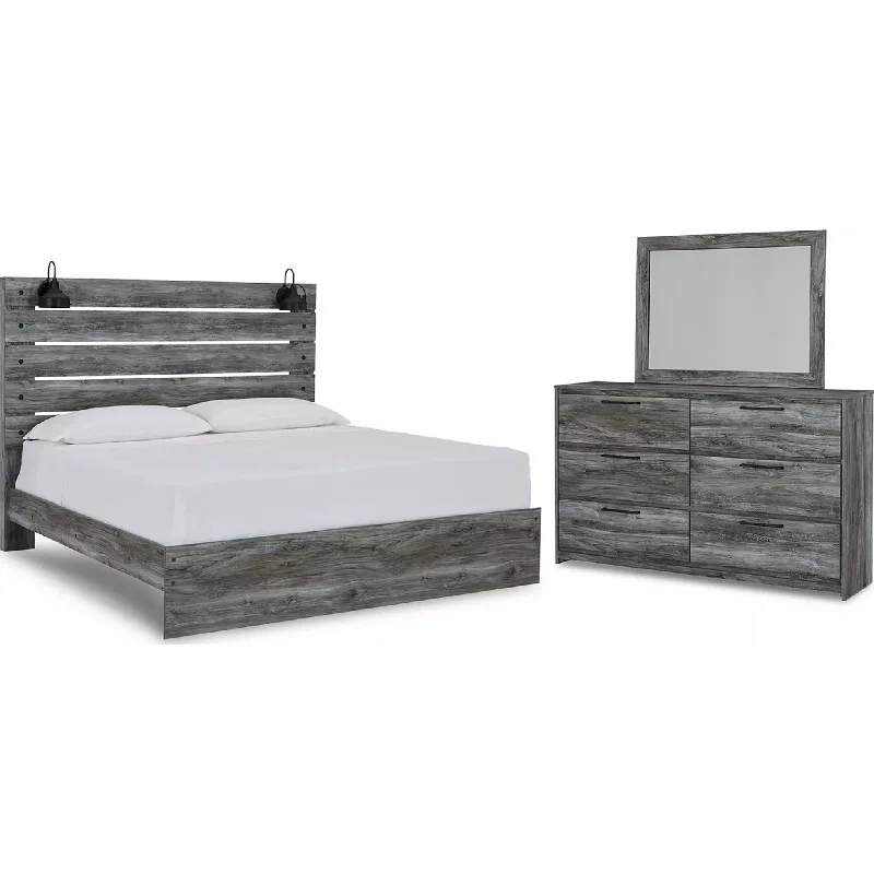 Baystorm 5 Piece King Panel Bedroom - Gray