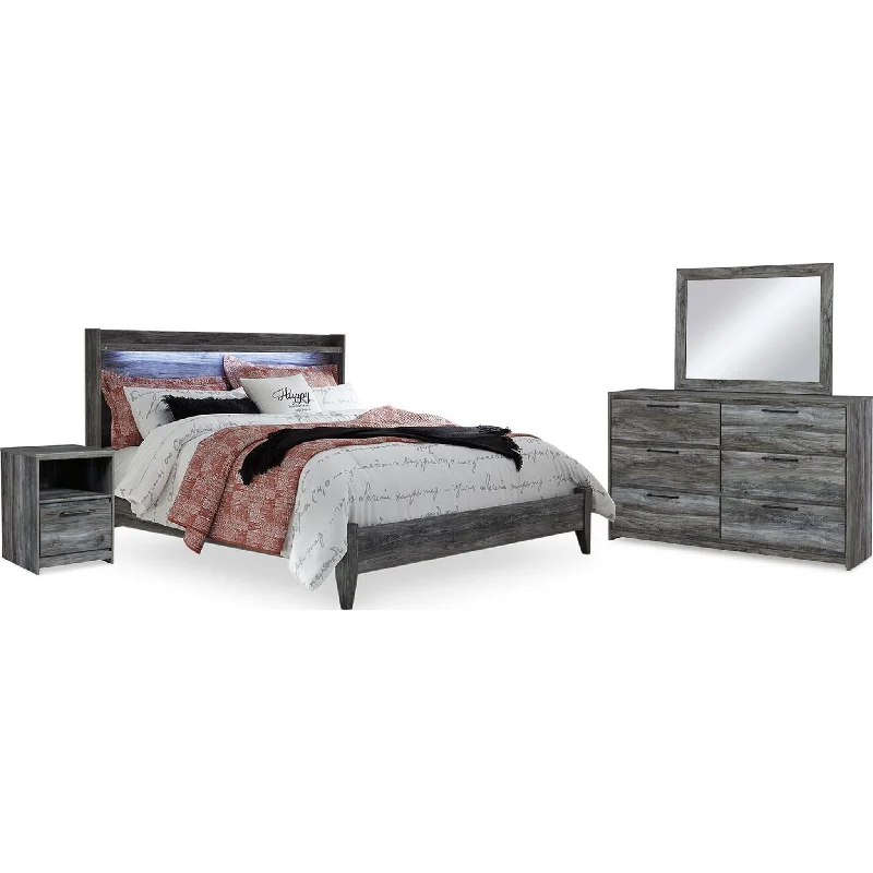 Baystorm 6 Piece King Panel Bedroom - Gray