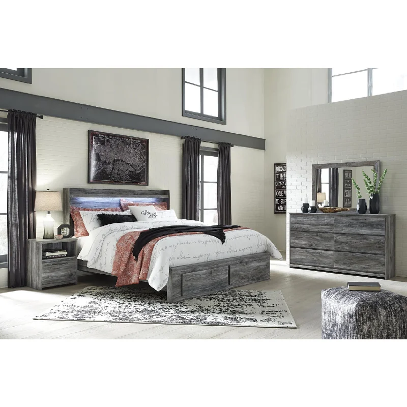 Baystorm 6 Piece King Storage Bedroom - Gray