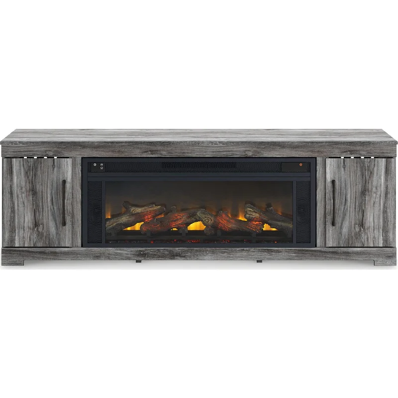 Baystorm TV Stand with Fireplace - Gray