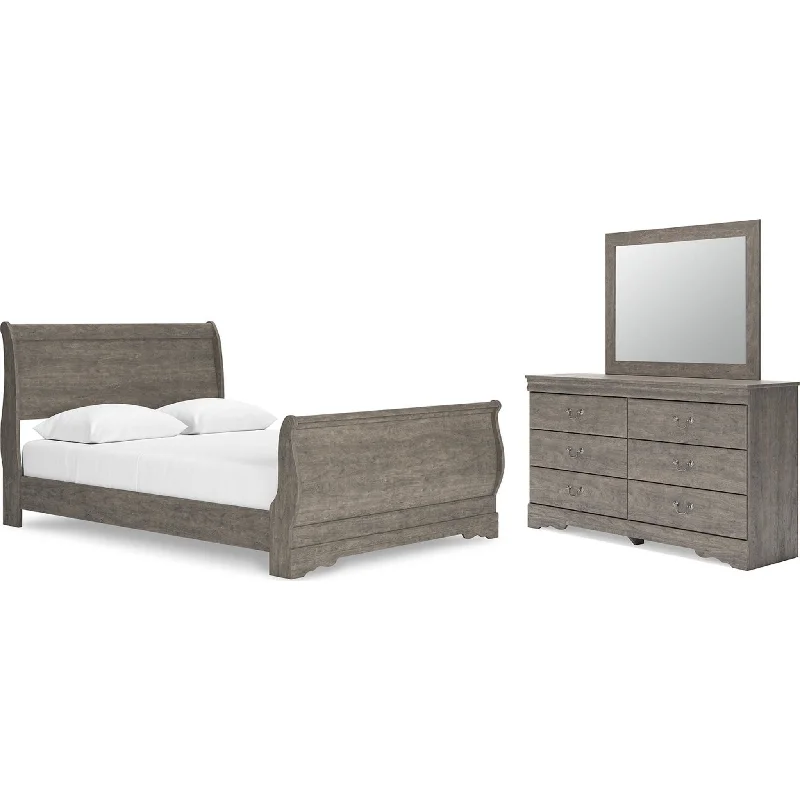 Bayzor 5 Piece King Panel Bedroom - Gray