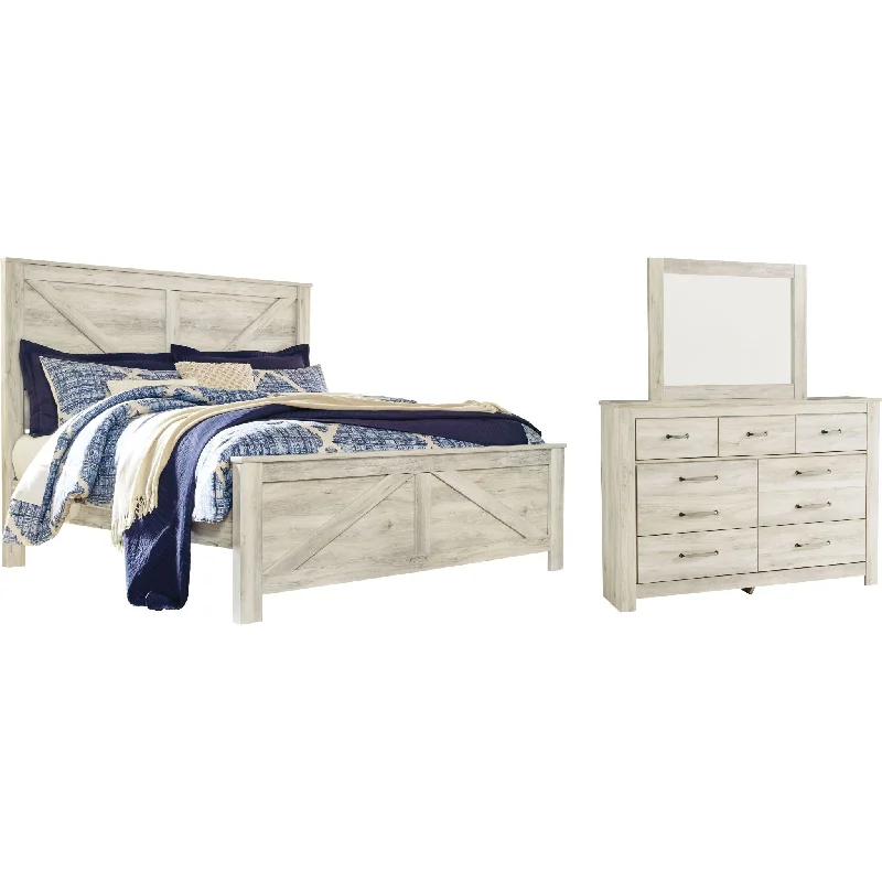 Bellaby 5 Piece King Panel Bedroom - Whitewash