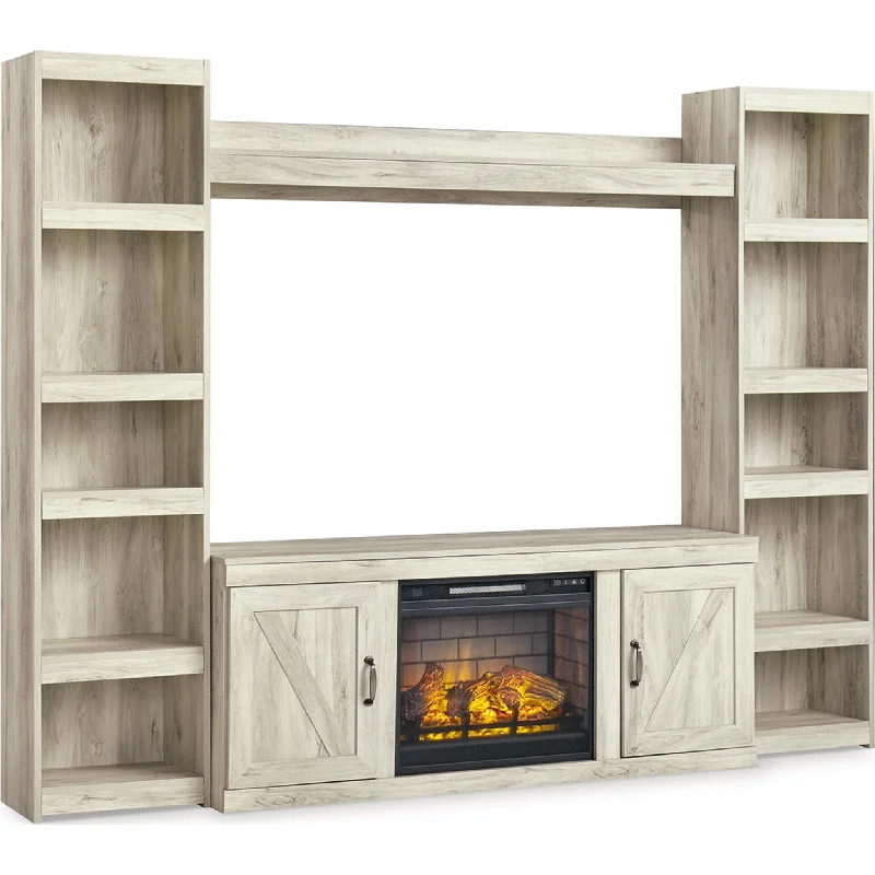 Bellaby Entertainment Unit with Fireplace - Whitewash