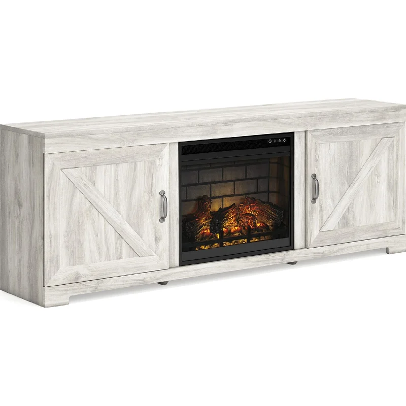 Bellaby TV Stand with Fireplace - Whitewash