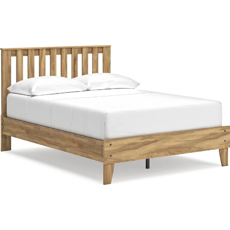 Bermacy Full Platform Bed - Light Brown