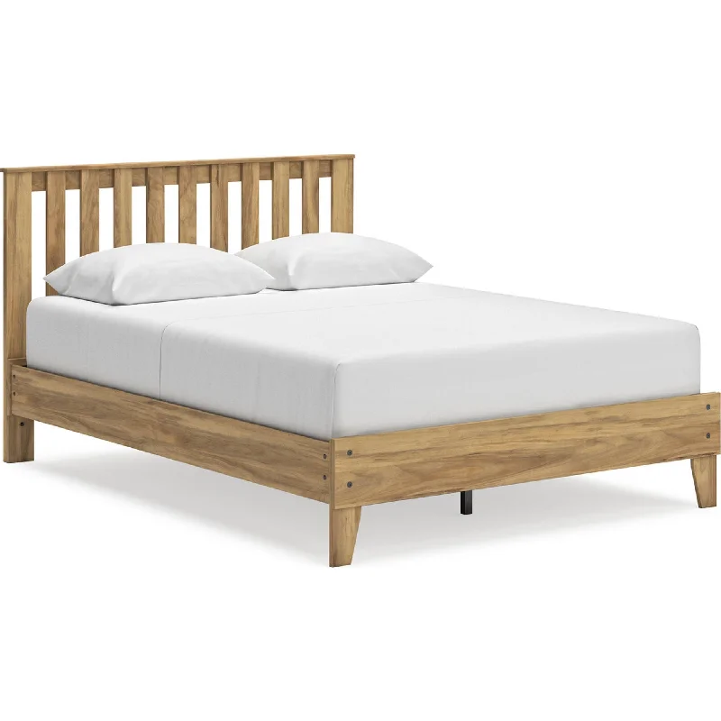 Bermacy Queen Platform Bed - Light Brown