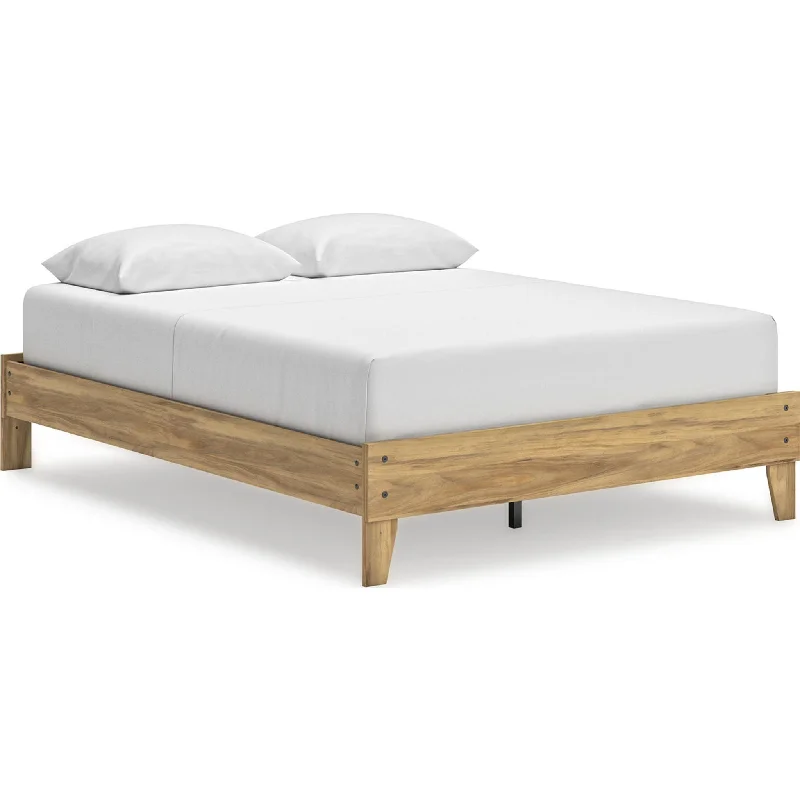 Bermacy Queen Platform Bed - Light Brown