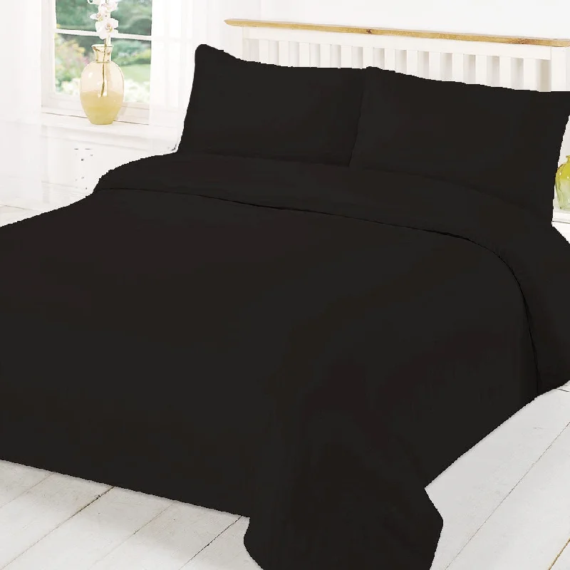 Black Duvet Cover Sets | Polycotton, Egyptian Cotton & Flannelette | 5 Bed Sizes