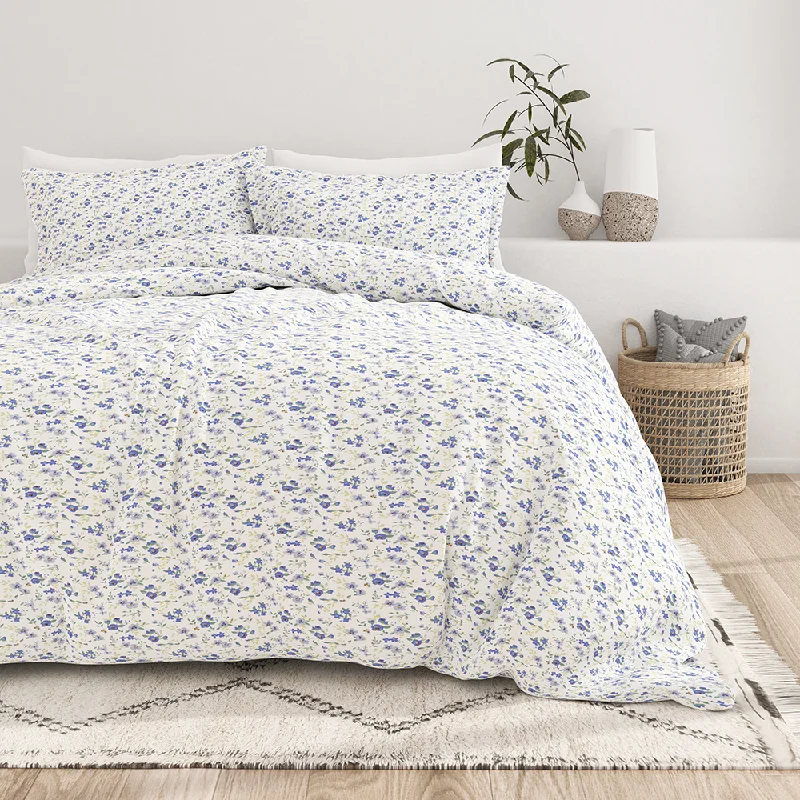 Blossoms Pattern 3-Piece Duvet Cover Set