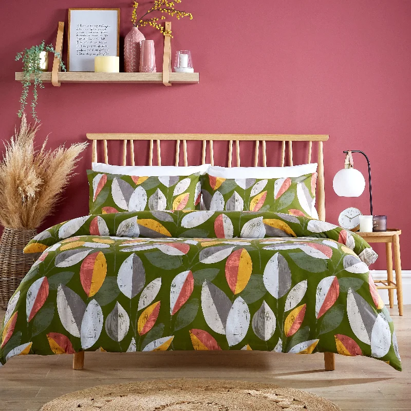 Bodenham Leaf Print Duvet Cover Bedding Set Ultra Soft Cotton Blend Fade & Shrink Resistant Includes Quilt Cover & Pillowcases Single Double & King Sizes by OLIVIA ROCCO