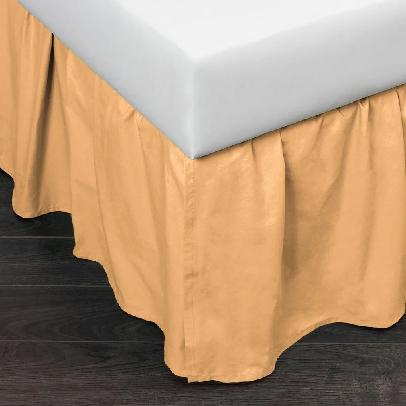 Brighton Golden Yellow Cotton 24-inch Drop 3 Piece Tuck In Bed Skirt