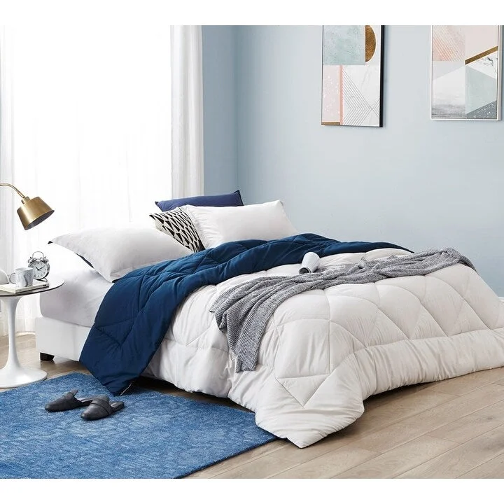 BYB Jet Stream/Nightfall Navy Reversible Comforter - Oversized Bedding