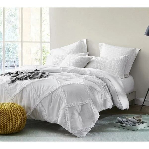 BYB White Gathered Ruffles - Handcrafted Series Comforter